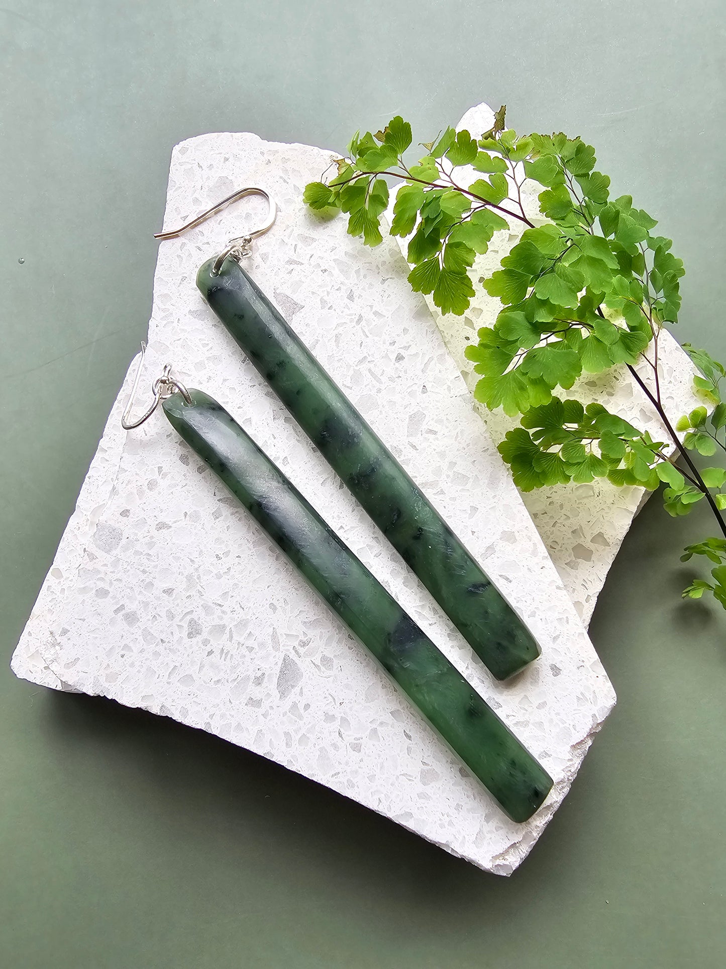 Stirling Silver Pounamu Earrings
