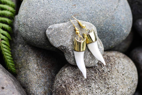 Bone Shark teeth earrings