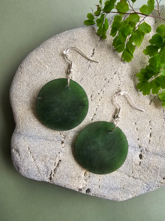 Pounamu Disc Earrings